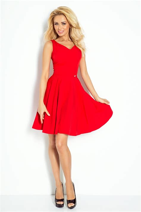 Dress Circle Heart Shaped Neckline Red 114 3 Numoco Womens Fashion