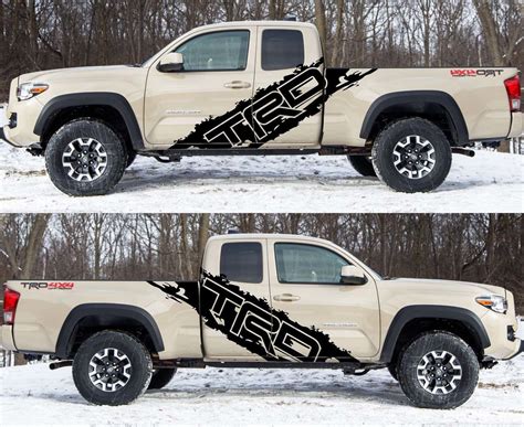 2x Toyota Tacoma Large Side Vinyl Decals Graphics Wrap Trd 2017 2018