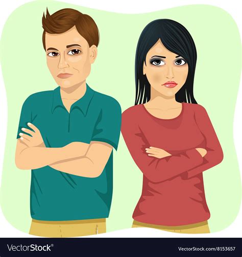 Angry Couple Looking At Each Other Royalty Free Vector Image