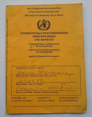 Providers may charge an office visit fee and a fee to give the vaccine, called an administration fee. 1990's World Health Organization International Certificate of Vaccination | eBay