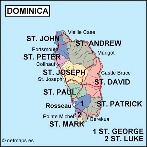 Dominica Political Map Order And Download Dominica Political Map