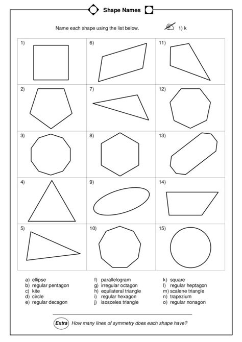 4th Grade Math Worksheets Shapes Great Resources For Students My