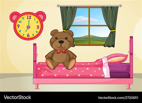 Bear On Bed Royalty Free Vector Image Vectorstock