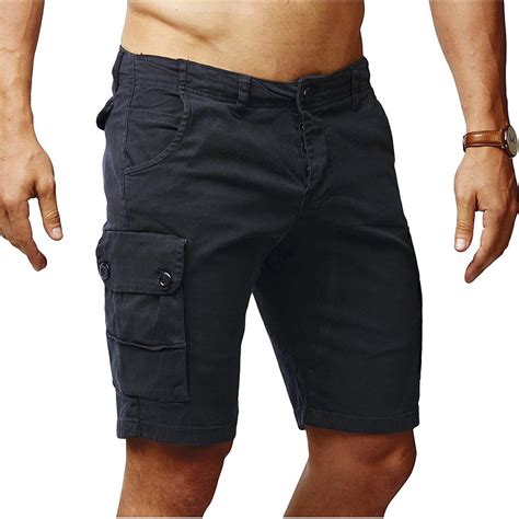 Hopiumy Mens Chino Shorts Cargo Combat Cotton Casual Summer Half Pant