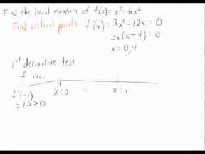 What is the minimum of a function? Finding local max and min using the first derivative test ...