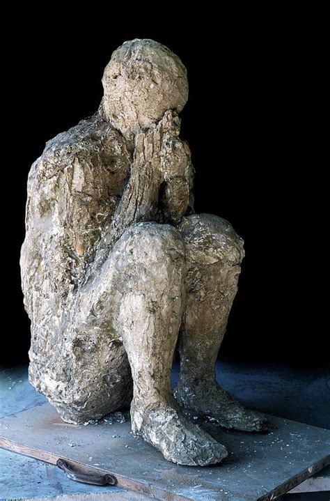 body cast of victim of pompeii eruption photograph by patrick landmann science photo library