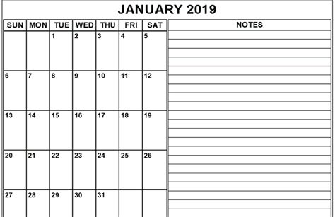Printable Blank Monthly Calendar With Notes Blank Printable Calendar