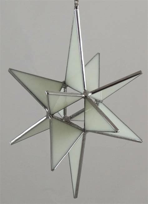 3d Stained Glass Moravian Star Christmas Star Ornament White Glass