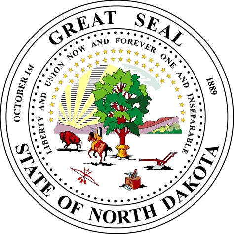 Great Seal Of The State Of North Dakota Label Vector Free Download
