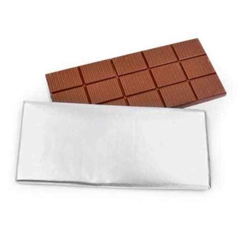 3oz Belgian Milk Chocolate Silver Foil Wrapped Bar Silver Candy