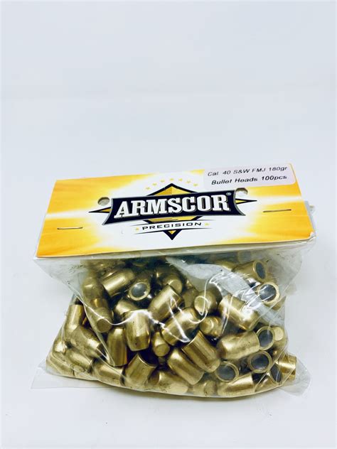 Armscor 40 Sandw Reloading Bullets 52380 180 Grain Full Metal Jacket 100