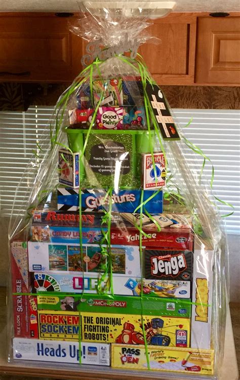 Our gift basket ideas show you how easily they can be personalized for everyone in your circle. Family game night raffle basket | Room mom and PTA ...