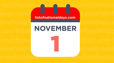NOVEMBER 1ST - List Of National Days