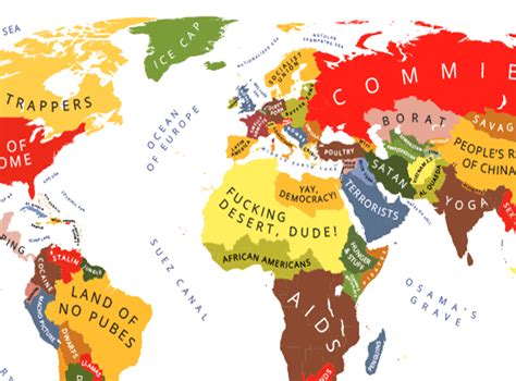 Stereotype Map Of The World Tourist Map Of English