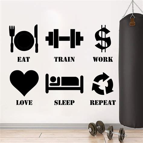 Fitness Decor Art Quotes Gym Stickers Fitness Wall Art Ts Etsy