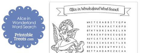 Printable Alice In Wonderland Word Search — Printable