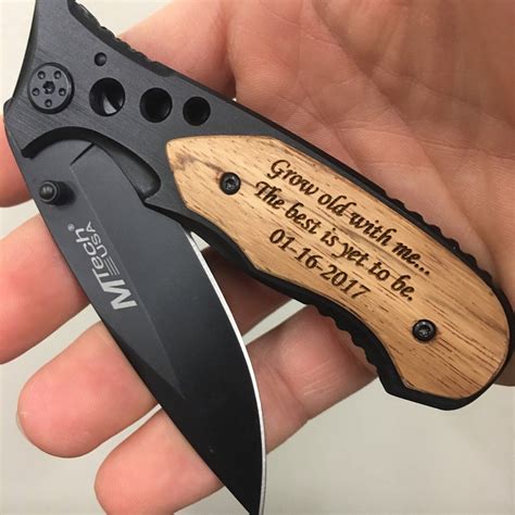 Grow Old With Me The Best Is Yet To Be Engraved Wood Handle Pocket