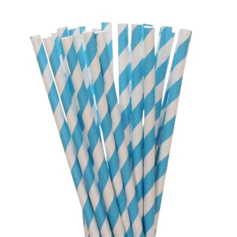 Blue Stripe Paper Straws Party Splendour