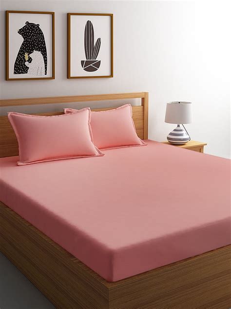 Envelope Type 100 Cotton Plain Bed Sheets Size 90108 1 Dbl Bedsheet2 Pillow Covers At Rs