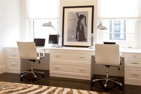 Beautiful White Two Person Desk Cozy Home Office Modern Office Desk