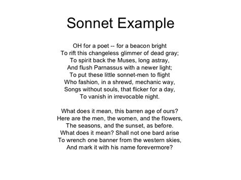 Examples Of Sonnet Poems