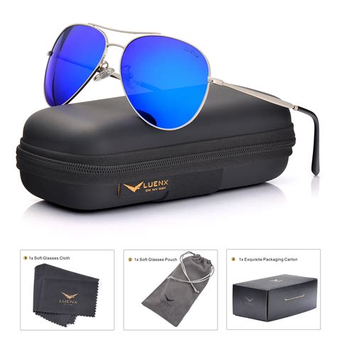 Luenx Aviator Sunglasses For Men Women Polarized New Shades Large Metal Frame Uv 400