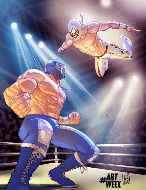 Lucha Libre Bluedemon Vs Mistico By Fpeniche On Deviantart Mexican Wrestler Character Art