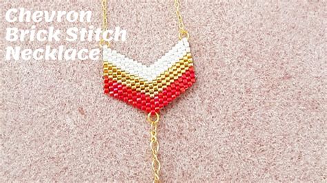 Beaded Chevron Brick Stitch Necklace Diy Tutorial Youtube
