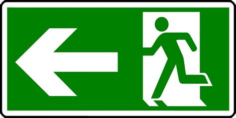Emergency Exit Sign Man With Left Arrow