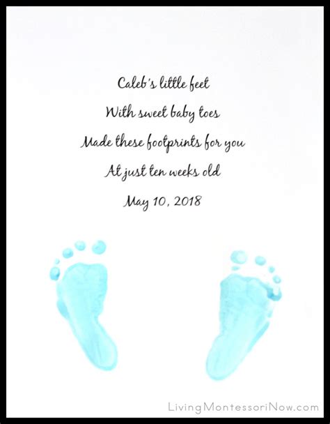 Baby Footprint Keepsake For Mothers Day Fathers Day Or Grandparents