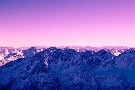 Mountain Landscape Under Purple Sky Image Free Stock Photo Public