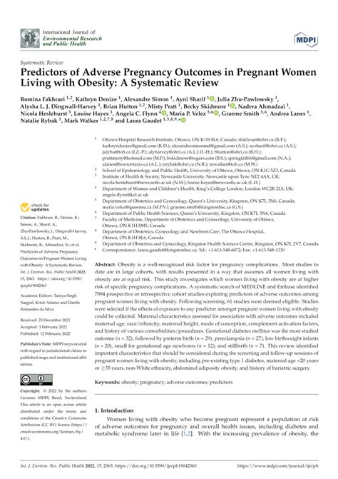 pdf predictors of adverse pregnancy outcomes in pregnant women living with obesity a