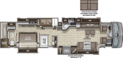 Class C Motorhome With Bunk Beds Floor Plans Dimensions