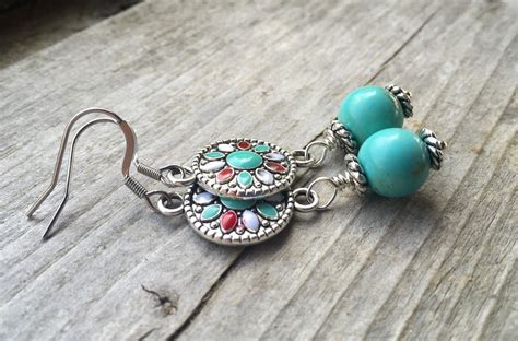 Southwest Style Earrings With Turquoise By Mchughcreations On Etsy