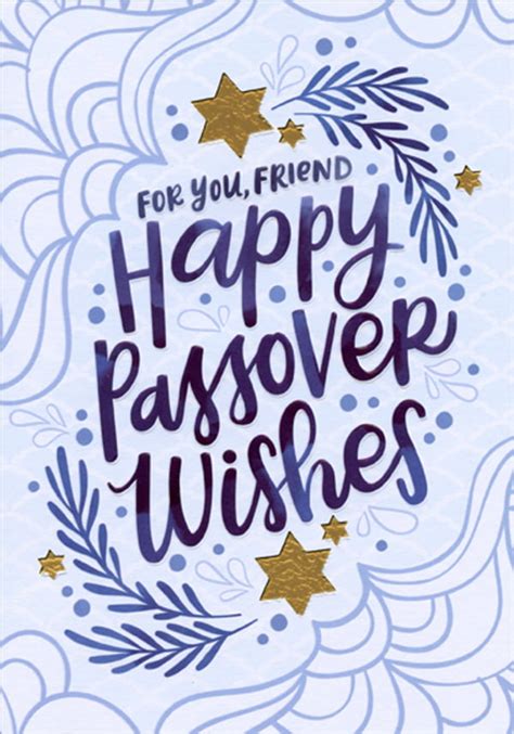 Designer Greetings Happy Passover Wishes Gold Foil Stars Friend