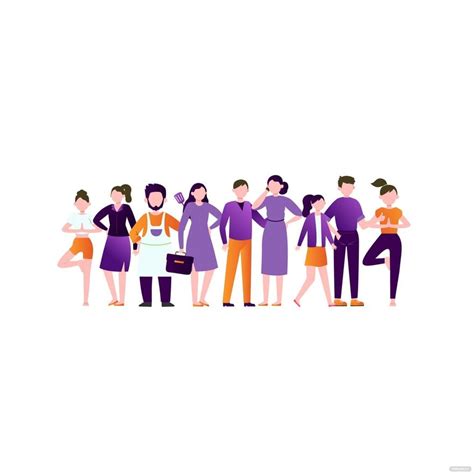 Cartoon Group Of People Vector In Illustrator Eps  Png Svg