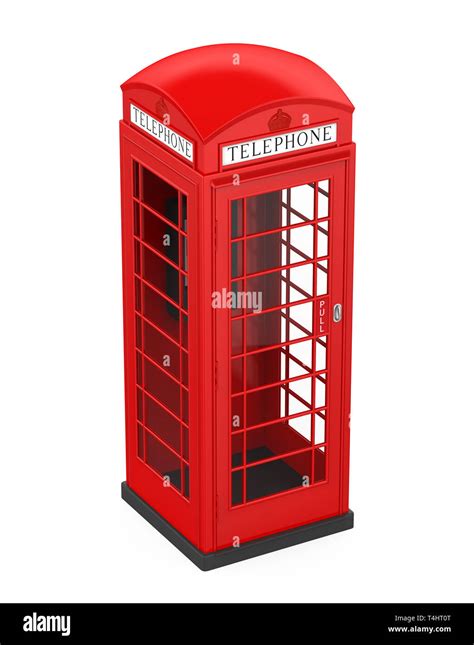 British Red Telephone Booth Isolated Stock Photo Alamy