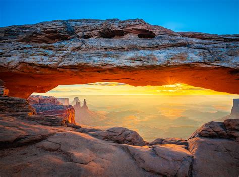 Mesa Arch Sunrise Canyonlands National Park Utah Winter American West