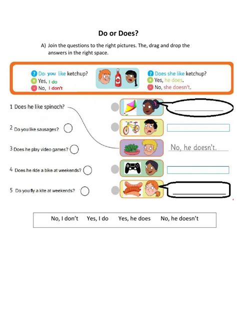 Do Or Does Interactive Worksheet English As A Second Language Esl