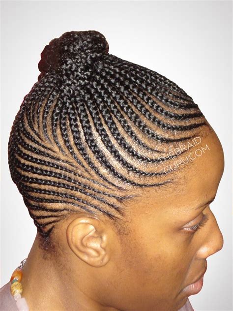 Feed In Cornrow Updo Right Side View Braids By