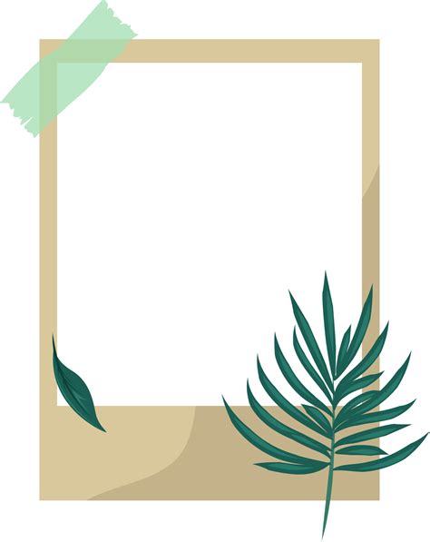 Aesthetic Photo Frame Template With Decorative Leaf Element 17804391 Png