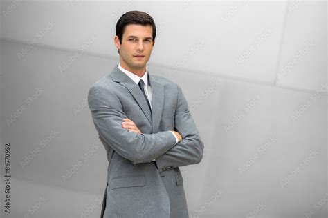 Strong Handsome Confident Business Man Portrait Posing With Successful