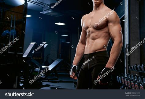 Side View Incognito Shirtless Bodybuilder Posing Stock Photo Shutterstock