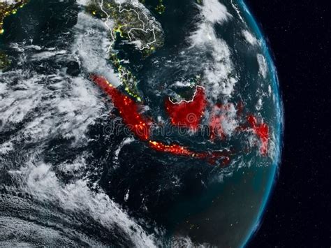 Indonesia From Space At Night Stock Photo Image Of Earth Cities