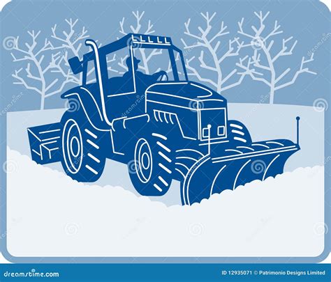 Snow Plow Truck Doodle Art Vector Illustration