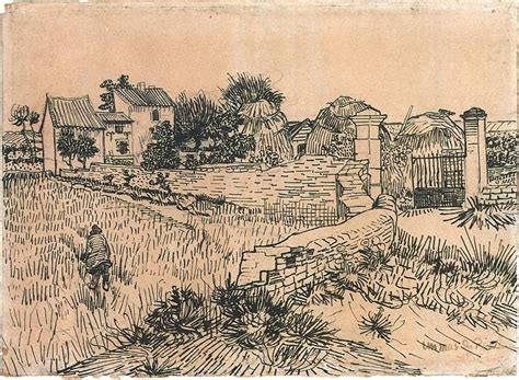 Vincent Van Gogh A Farmyard In Provence 1888 Van Gogh Drawings Van