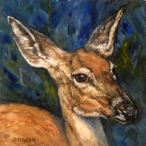 Daily Painting Projects Doe Portrait Oil Painting Deer Art Wildlife
