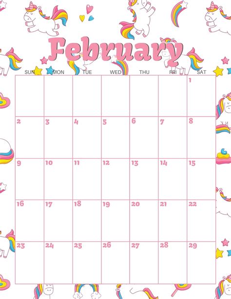 Cute February 2020 Calendar Images | Kids calendar, Calendar printables, January calendar
