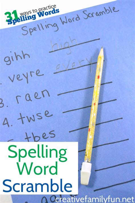 Spelling Word Scramble Spelling Words Spelling Word Practice Easy