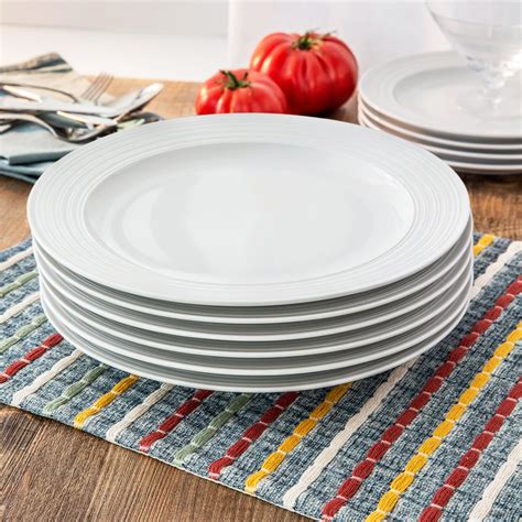 Better Homes And Gardens Porcelain Anniston Textured Edge Dinner Plates